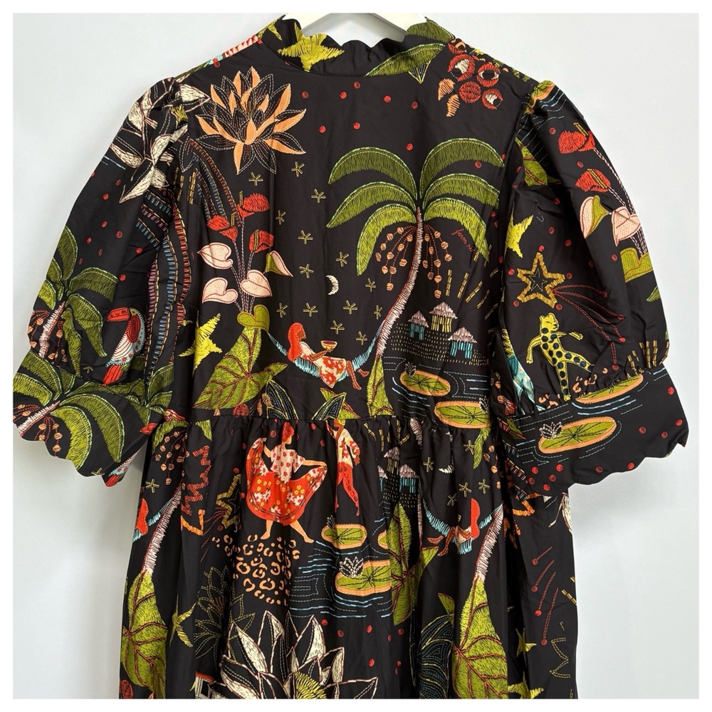 NWT Farm Rio Whimsical Printed Button front Shirt Maxi Dress, M - Picture 11 of 17